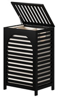 Black Laundry Hamper Laundry Hamper with Lid 22.5 Gallon (85L) Bamboo Wood Clothes Laundry Basket with Lid and Handles Removable Liner